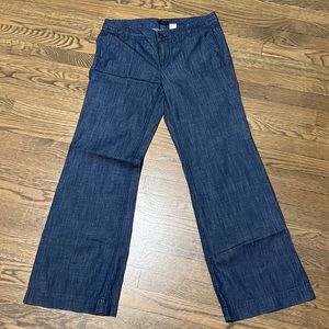 J. Crew denim city fit trouser pant jean w/ wide leg opening classic j crew